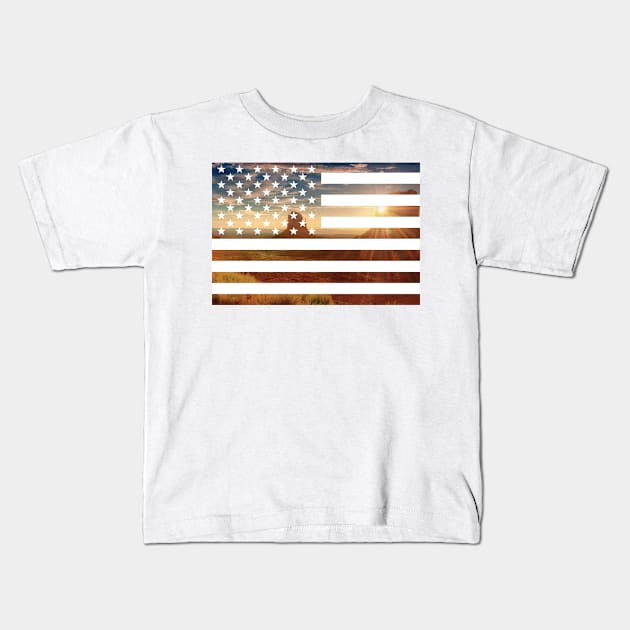 USA flag Kids T-Shirt by nuijten